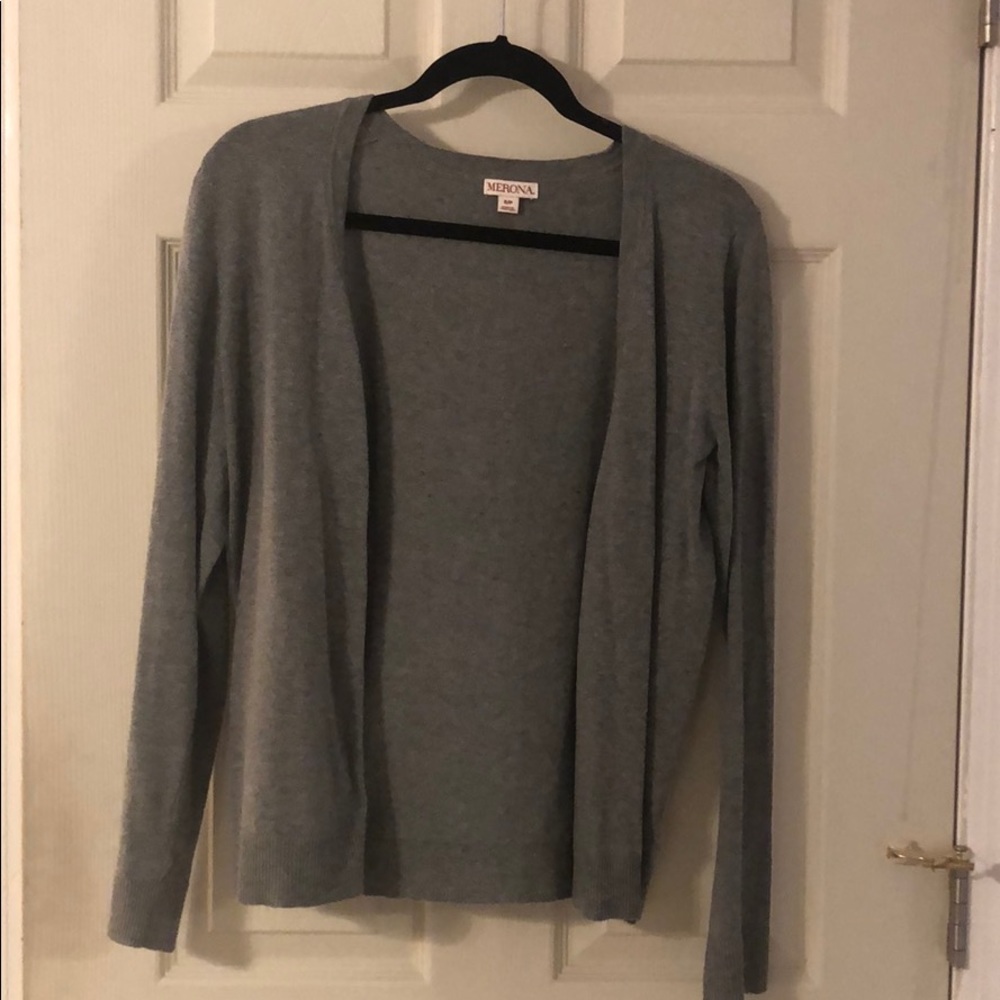 Gray button front cardigan